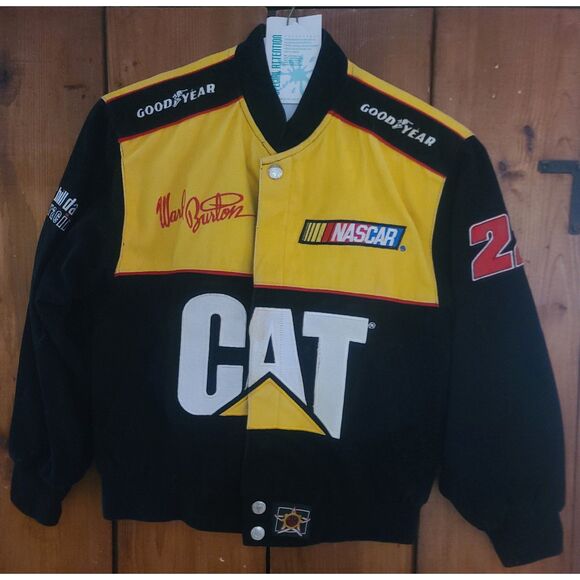 Ward Burton CAT NASCAR Racing Jacket Caterpillar Mens Black Yellow #22 - Picture 16 of 16